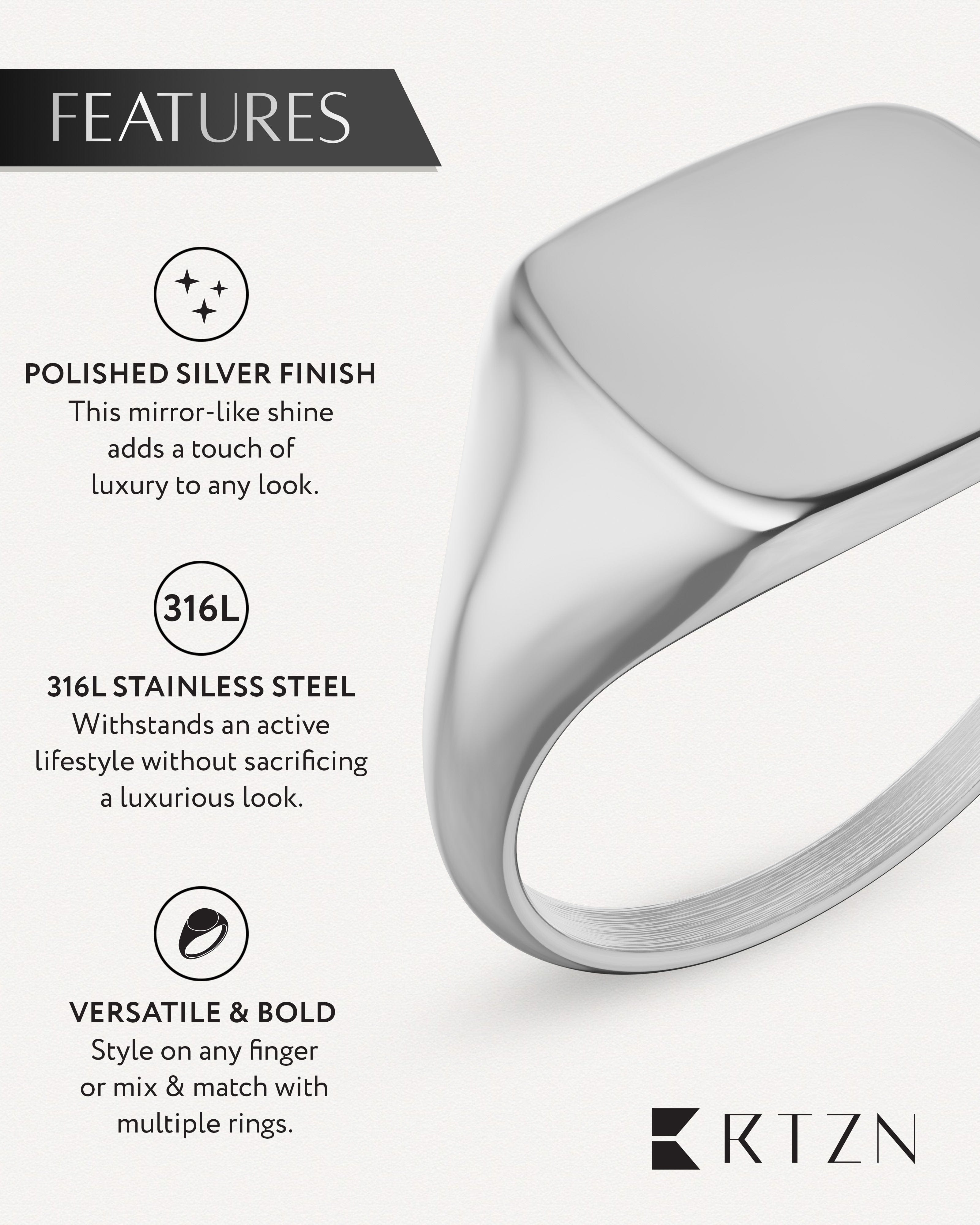 Silver Square Signet Ring
